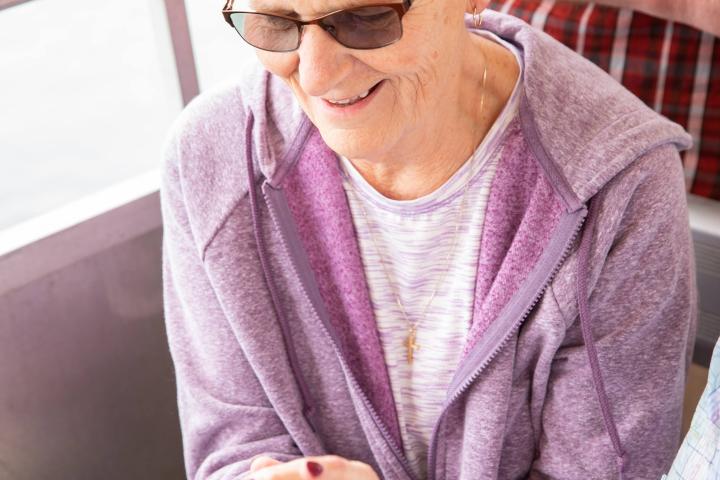 a man sitting on a table